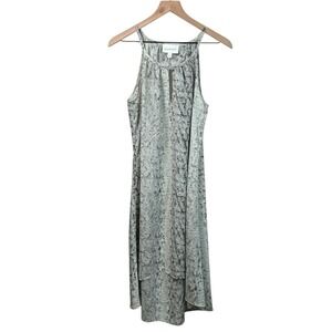 Sabine Womens Medium Gray Snake Skin Chiffon Sleeveless High Low Dress